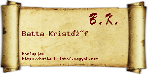 Batta Kristóf névjegykártya