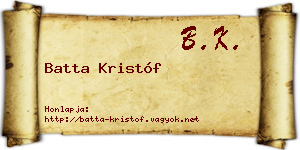 Batta Kristóf névjegykártya