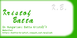 kristof batta business card